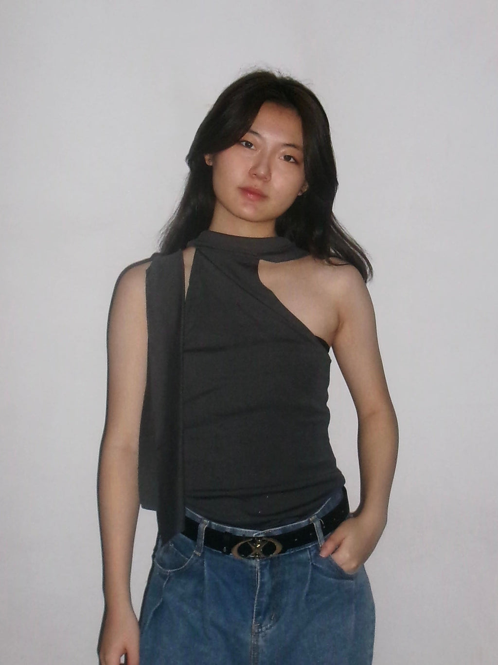 Halter Neck Top (Gray)